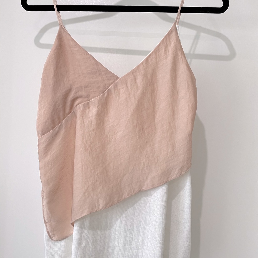 Zara satin and gauze tank top